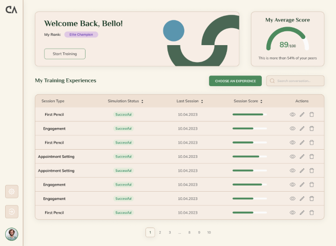 AI agent dashboard preview
