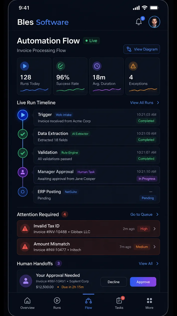 Automation Flow mobile UI concept
