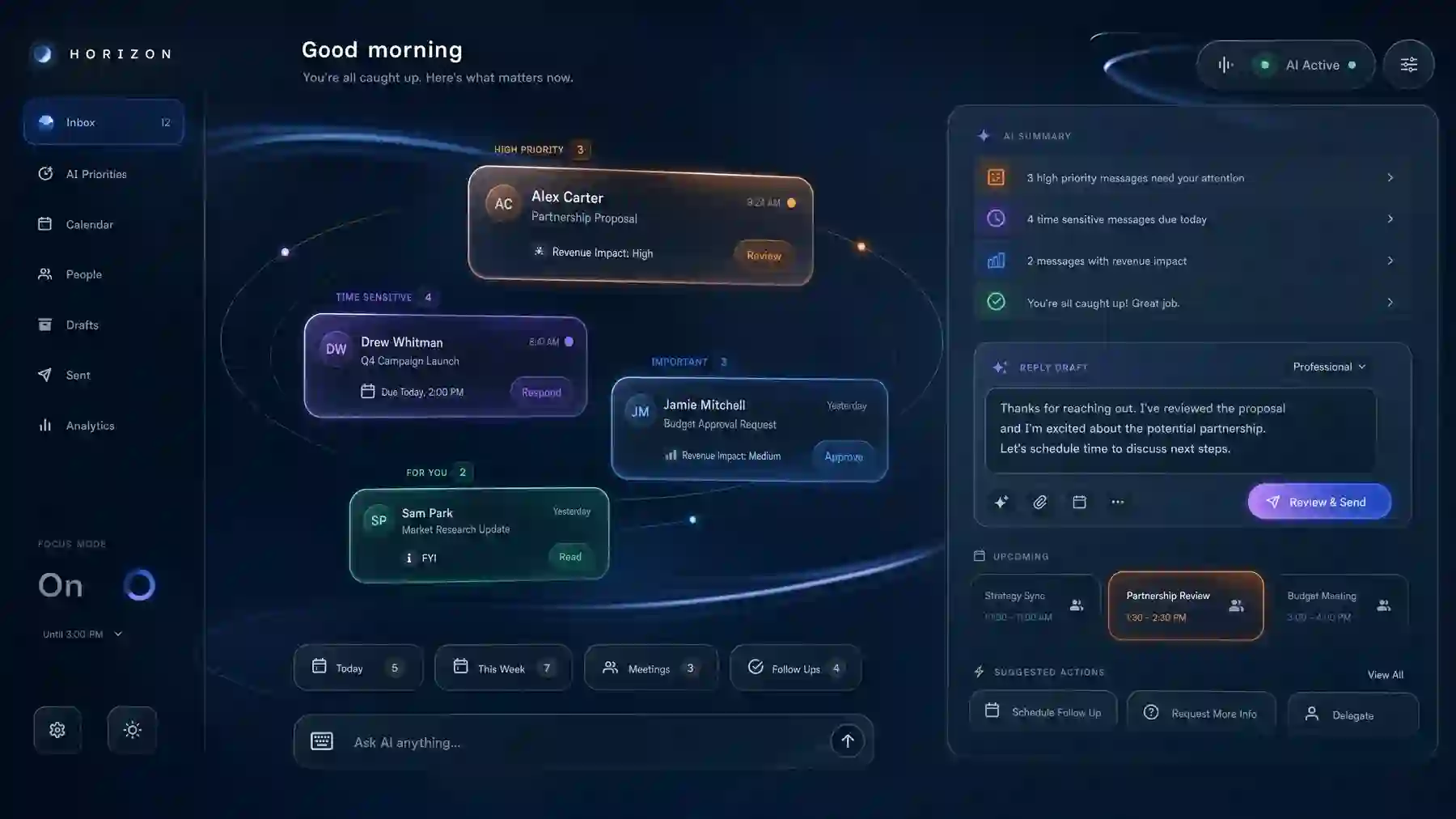 AI Inbox Zero desktop UI concept designed by Bles Software